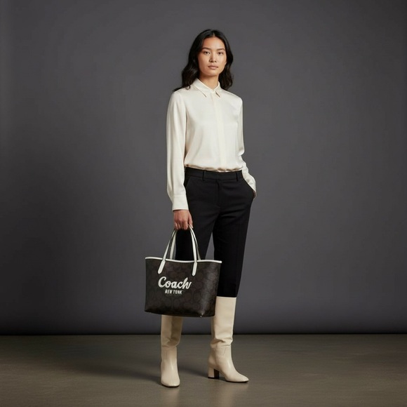 Coach City Tote Bag With Coach Logo NWT - Picture 3 of 14